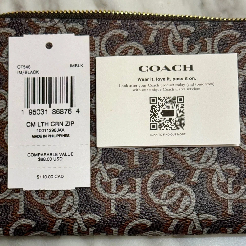 Coach, Zip Wristlet with Coach Monogram Print Brand - Picture 4 of 4